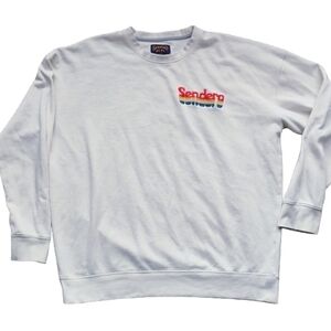 Sendero Provisions Co Embroidered Logo Sweatshirt Men’s L Off-White Cotton Blend